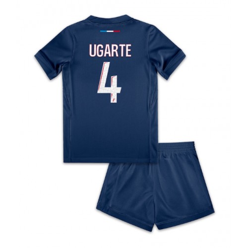 Fotbalové Dres Paris Saint-Germain Manuel Ugarte #4 Dětské Domácí 2024-25 Krátký Rukáv (+ trenýrky)